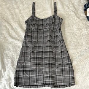 Hollister Black and White Plaid Mini Dress